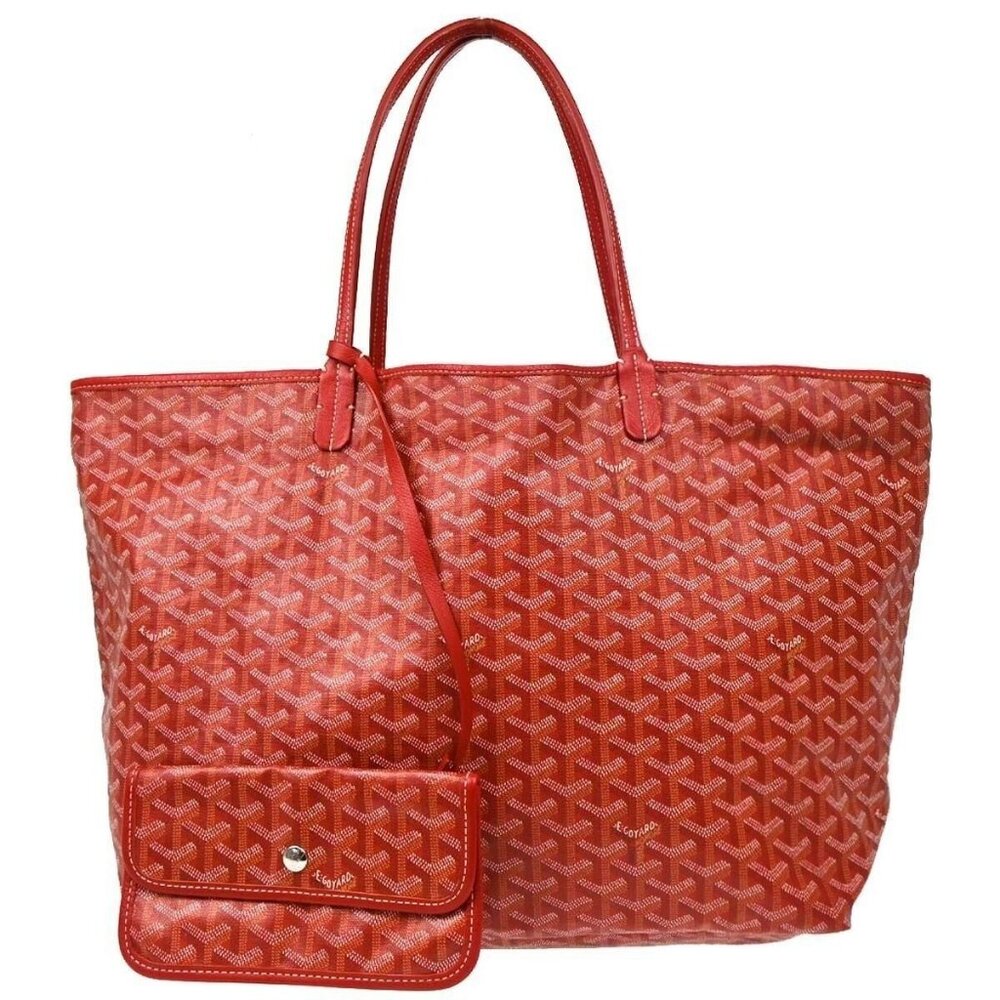 Goyard St Louis GM Red Shoulder Tote Bag & Pouch Goyardine Saint Louis Purse